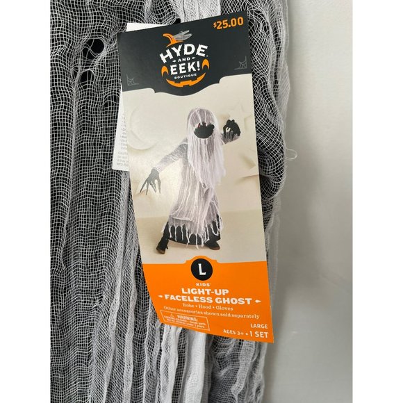 Hyde and Eek Boutique Kids Light-up Faceless Ghost Halloween Costume 4-Pc - Picture 4 of 12